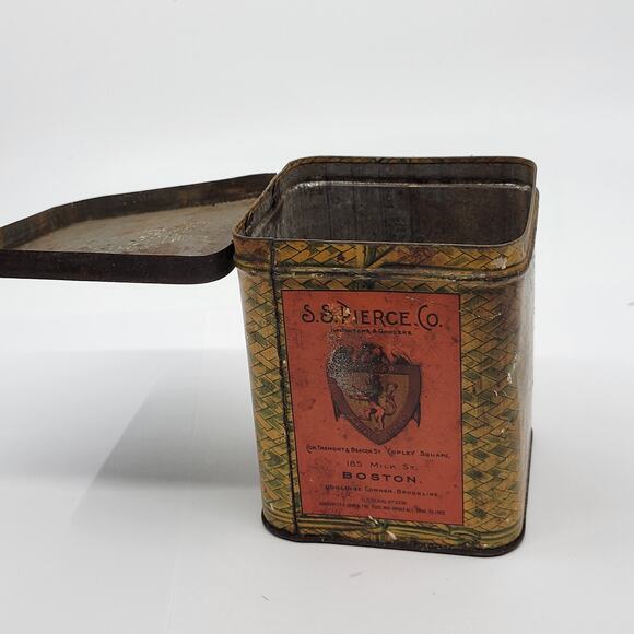 Vintage Choisa Ceylon Tea S.S. Pierce Co. Tin Boston. - Picture 4 of 12